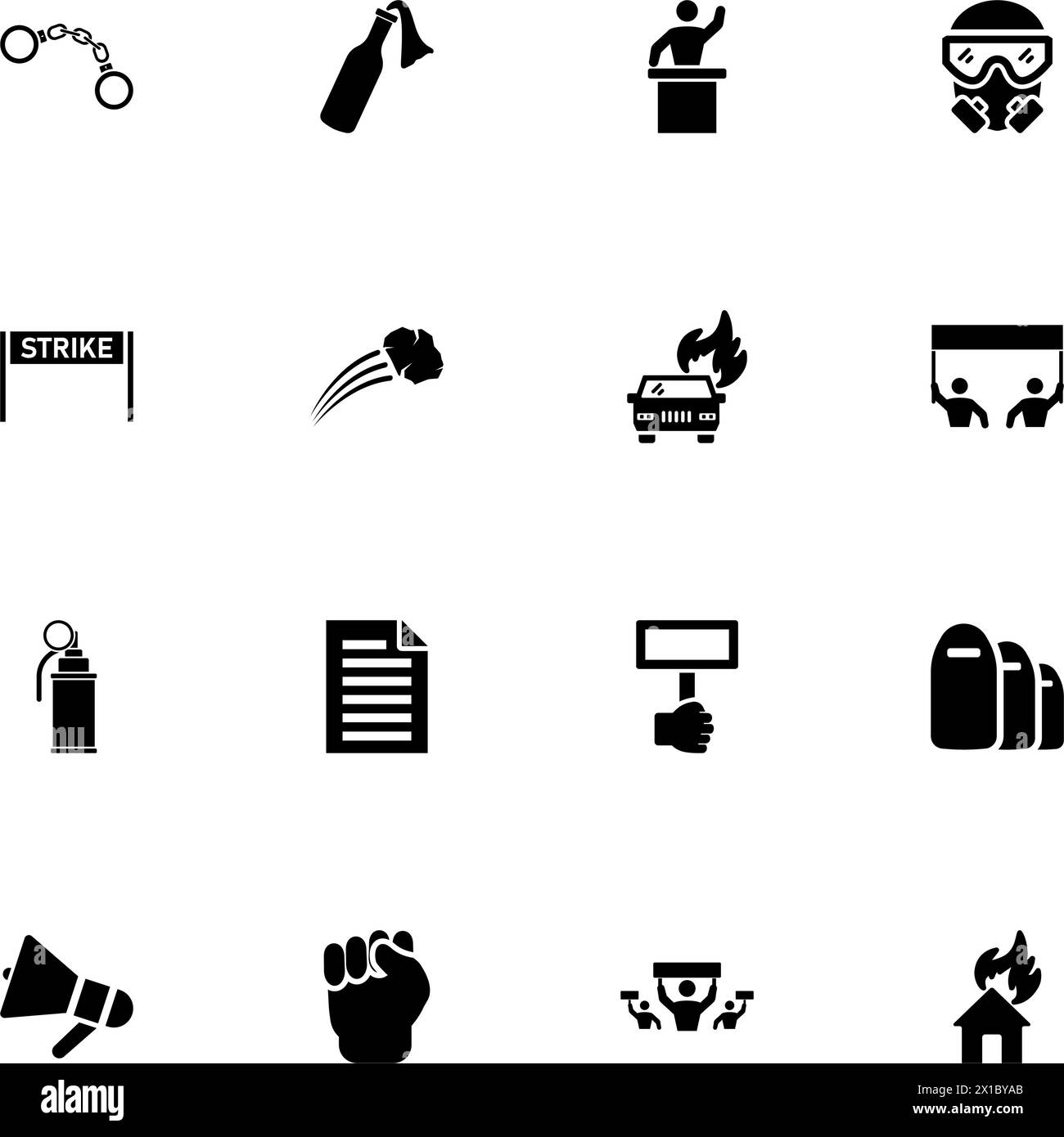 Protest-Symbol – auf beliebige Größe erweitern – in beliebige Farbe ändern. Perfect Flat Vector enthält Symbole wie Führung, Plakat, Politik, Faust, Gewalt, Konz Stock Vektor