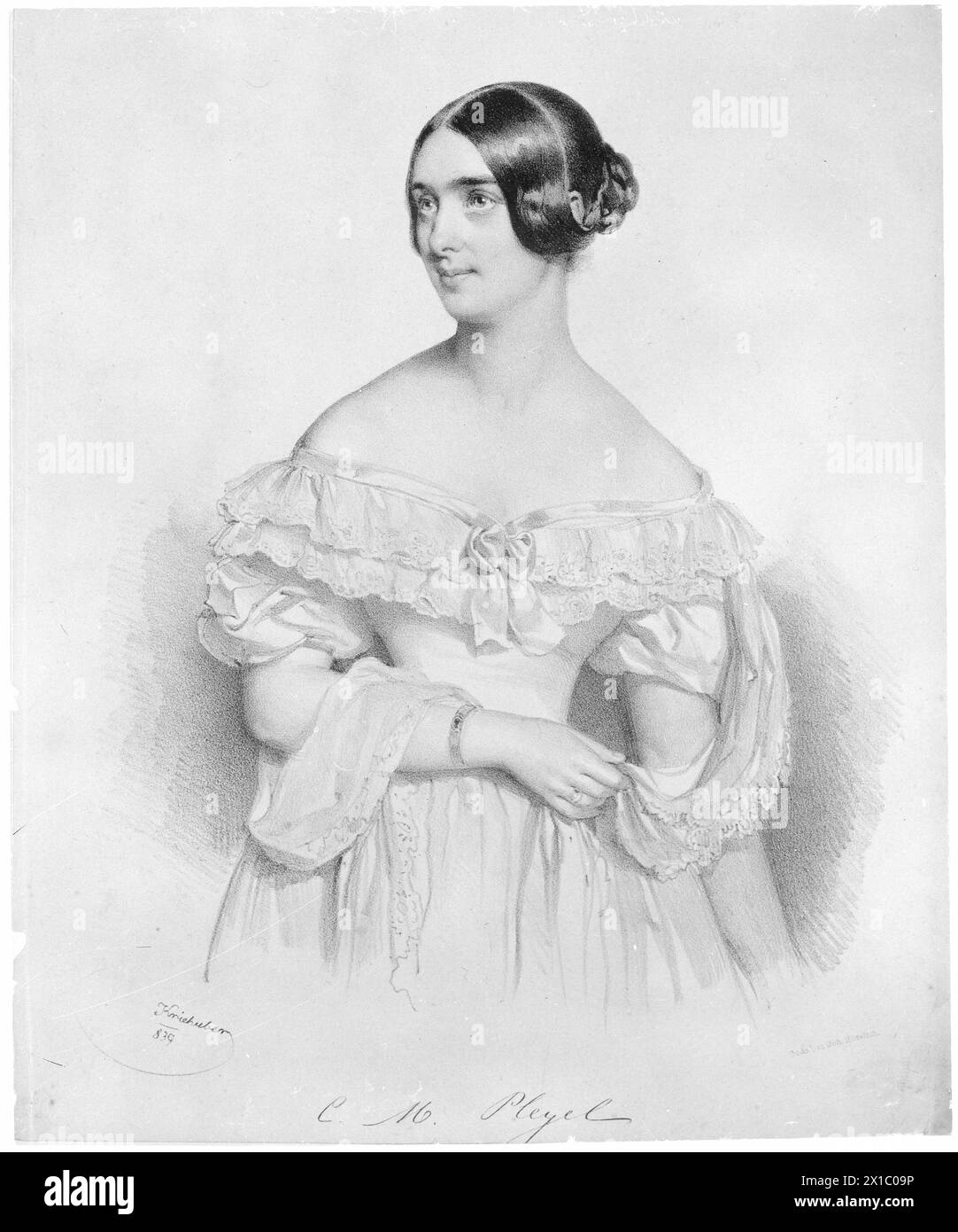Moke, Marie Felicite +1875, Bild, Lithographie von Joseph Kriehuber, 1839. Repro negativ basierend auf der Lithografie, - 19830422 PD136096 - Rechteinfo: Rights Managed (RM) Stockfoto