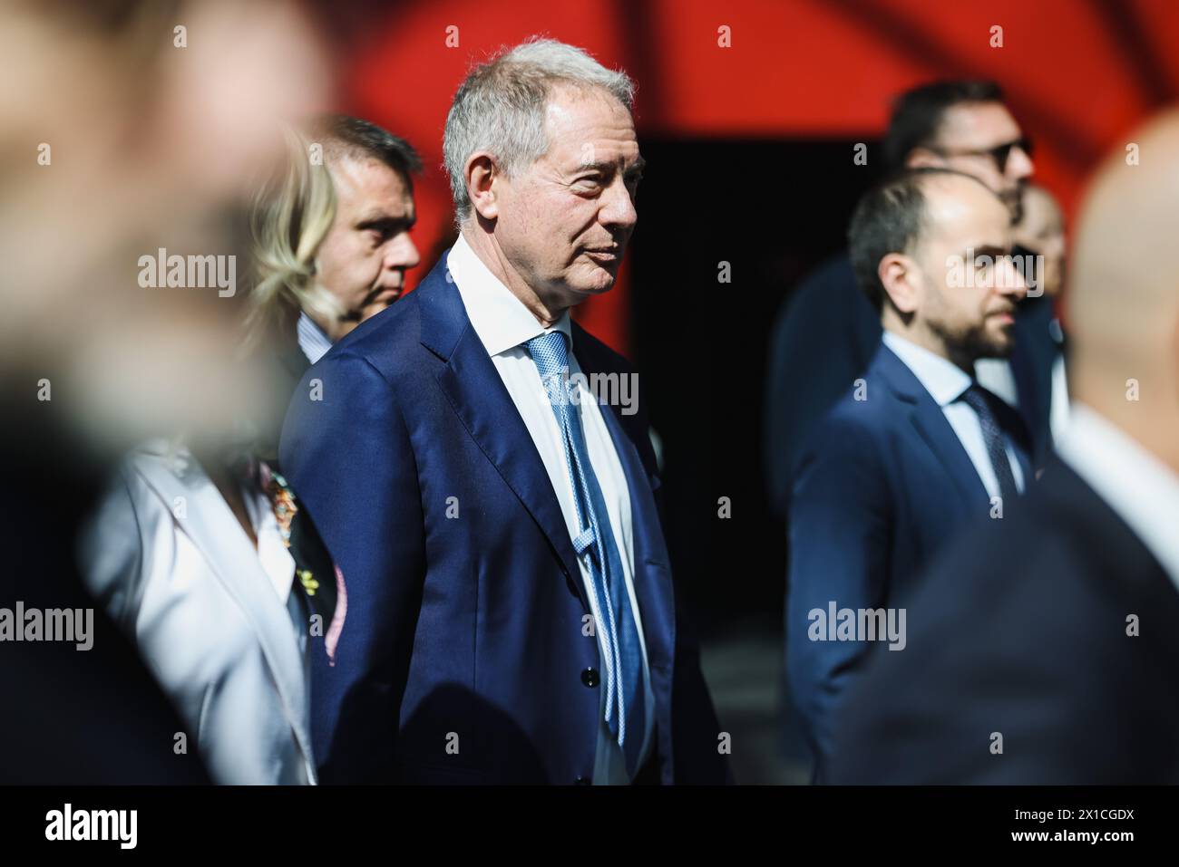 Mailand, Italien. April 2024. Mailand, die Eröffnung der Internationalen Möbelmesse Mailand im Rho Fiera Milano. Auf dem Foto: Adolfo Urso Credit: Independent Photo Agency/Alamy Live News Stockfoto