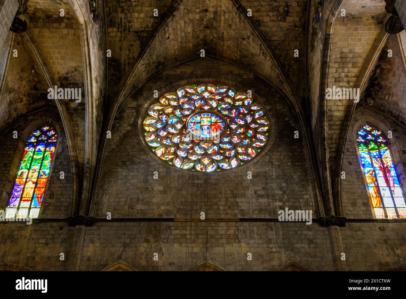 Barcelona, Spanien: Basilika Santa Maria del Mar, Stadtteil barri gotic (Altstadt) Stockfoto