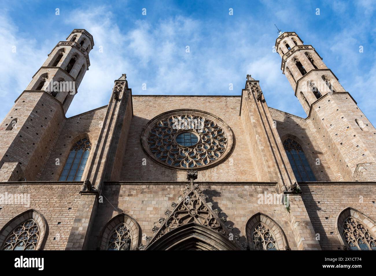 Barcelona, Spanien: Basilika Santa Maria del Mar, Stadtteil barri gotic (Altstadt) Stockfoto