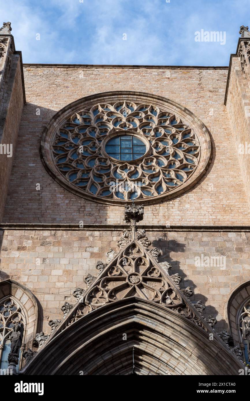 Barcelona, Spanien: Basilika Santa Maria del Mar, Stadtteil barri gotic (Altstadt) Stockfoto