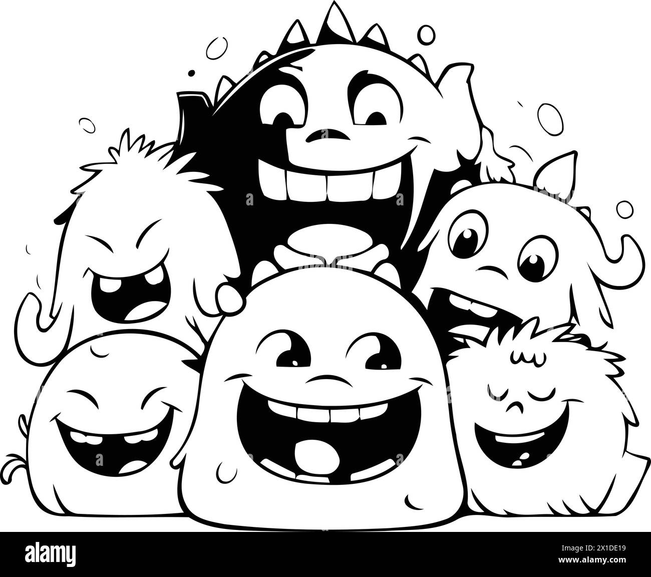 Comic Monster Charakter Vektor Illustration. Niedliches Monster Emoticon. Stock Vektor