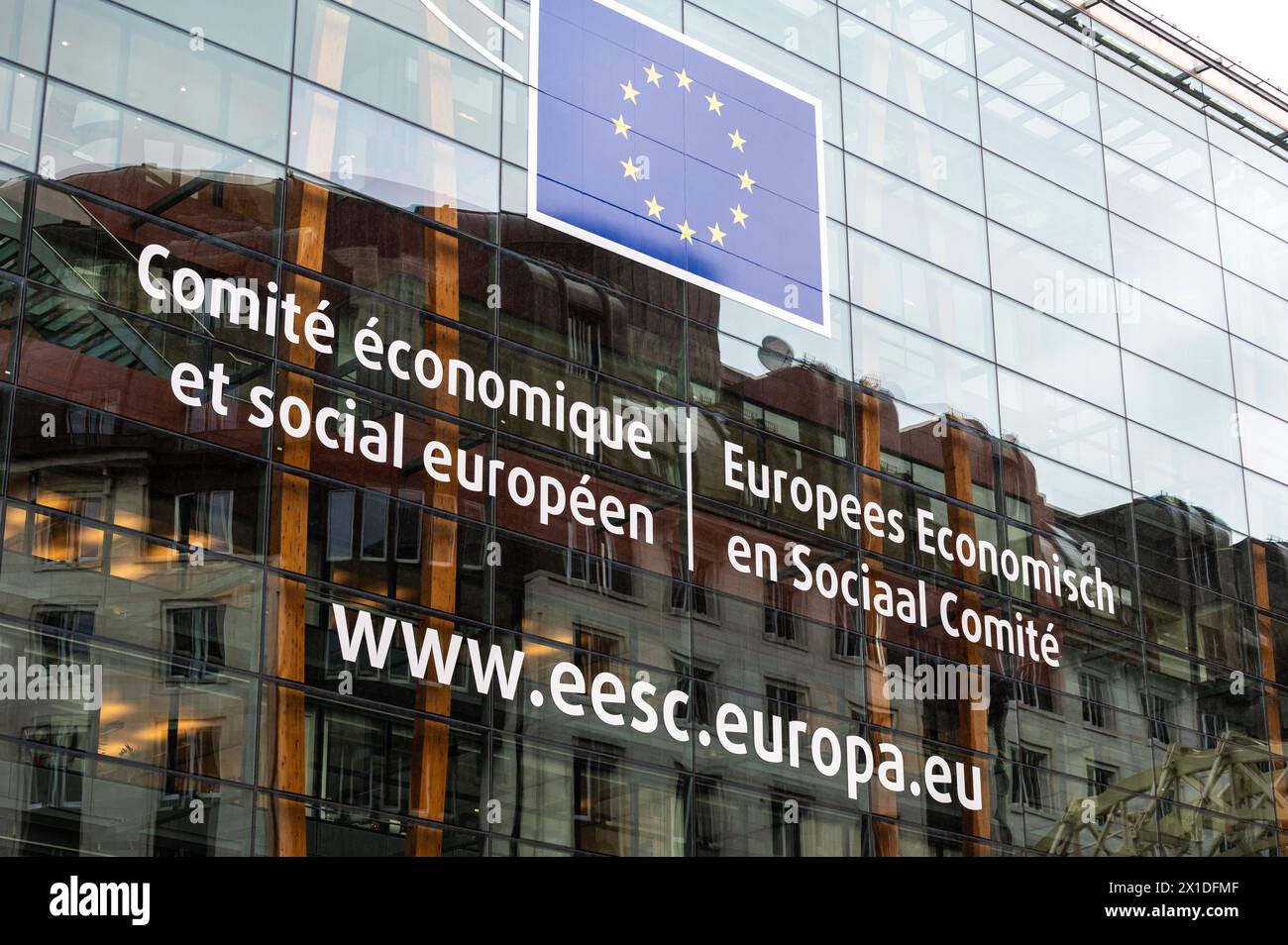Brüssel, Belgien, 16. April 2024 - Sitz des Europäischen Wirtschafts- und Sozialausschusses Stockfoto
