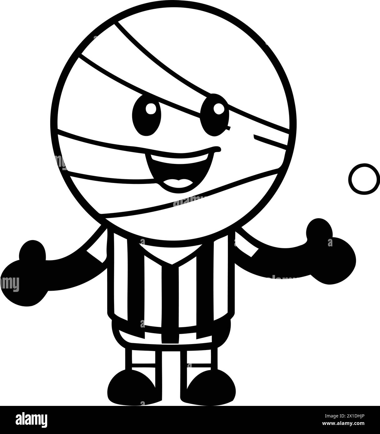 Niedlicher Basketball Maskottchen Charakter mit Schiedsrichter Vektor Illustration Stock Vektor