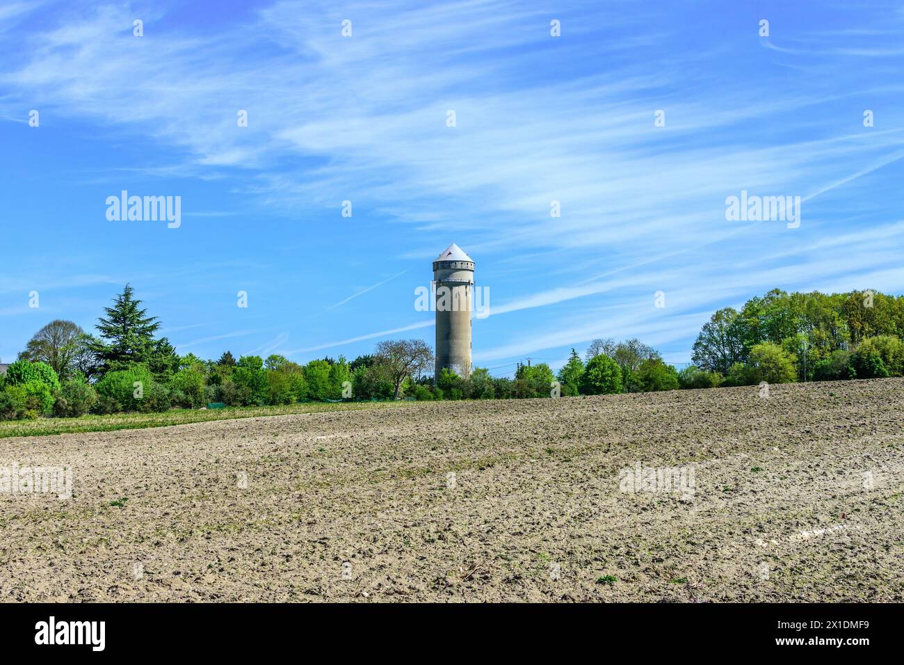 Wasserturm zur Versorgung von Azay-le-Ferron, Indre (36), Frankreich. Stockfoto
