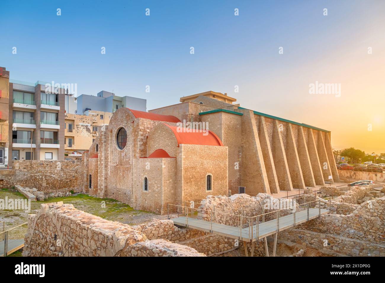 Kloster St. Peter bei Sonnenuntergang, Heraklion, Insel Kreta, Griechenland Stockfoto