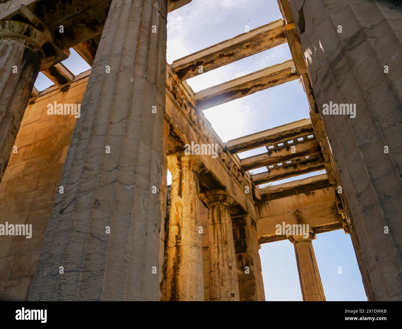 Tempel des Hephaestus in der antiken Agora von Athen, Griechenland Stockfoto