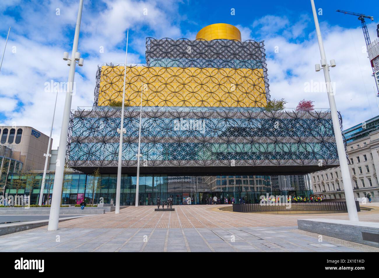 Birmingham, UK 16. April 2024: Vorderansicht der Bibliothek in Birmingham, UK Stockfoto