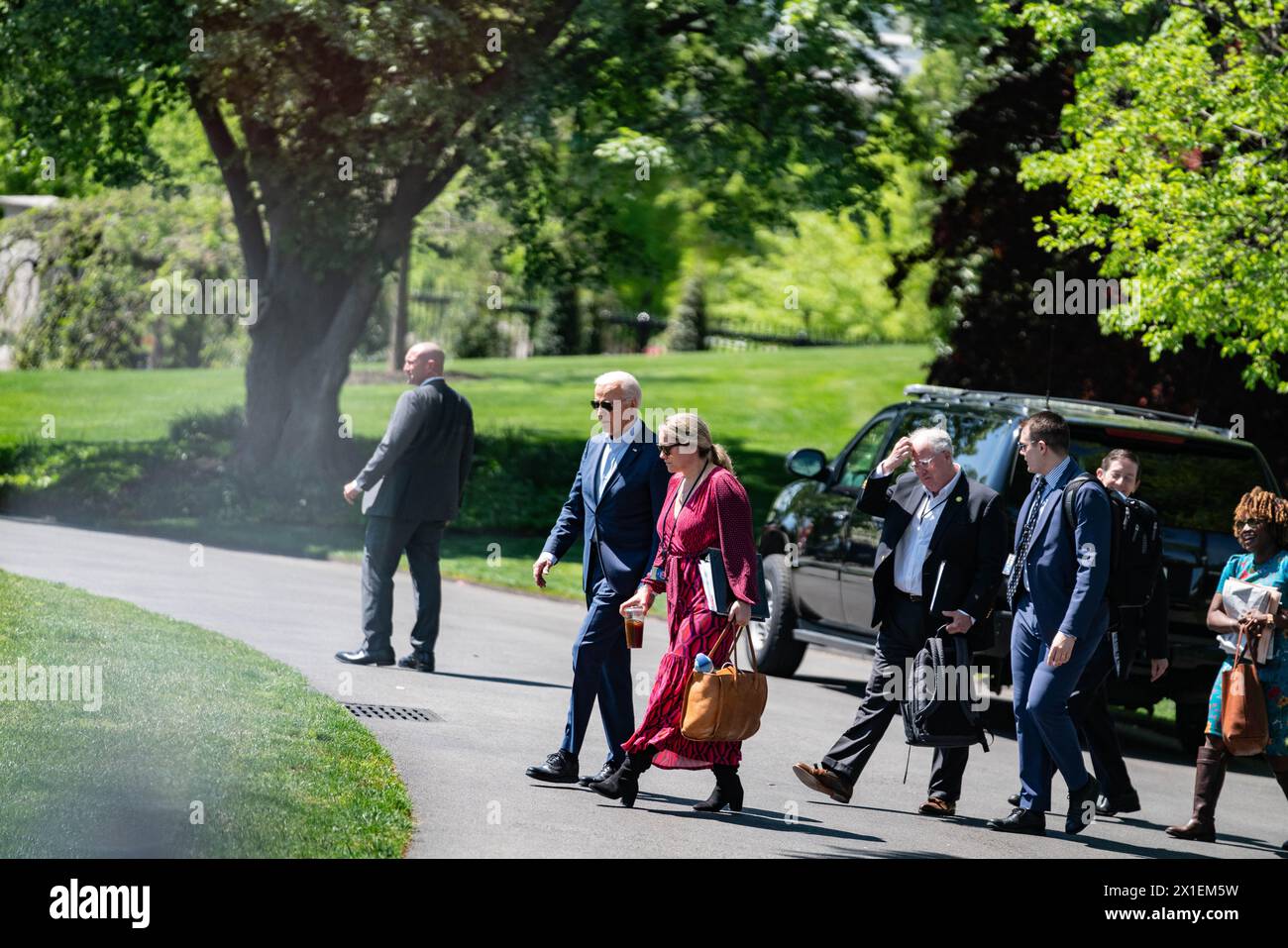Joe Biden verlässt das Weiße Haus, um nach Scranton, Pennsylvania, für eine Wahlkampfveranstaltung zu fahren, und fährt dann nach Pittsburgh Stockfoto