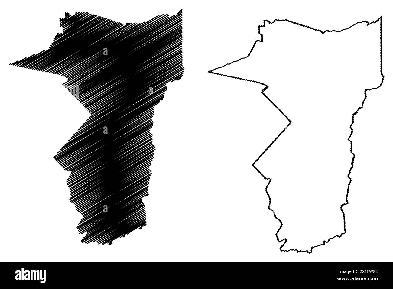 Gemeinde Sao Luiz (Bundesstaat Roraima, Gemeinden Brasiliens, Föderative Republik Brasilien) Karte Vektor Illustration, Scribble Skizze Sao Luiz do Stock Vektor
