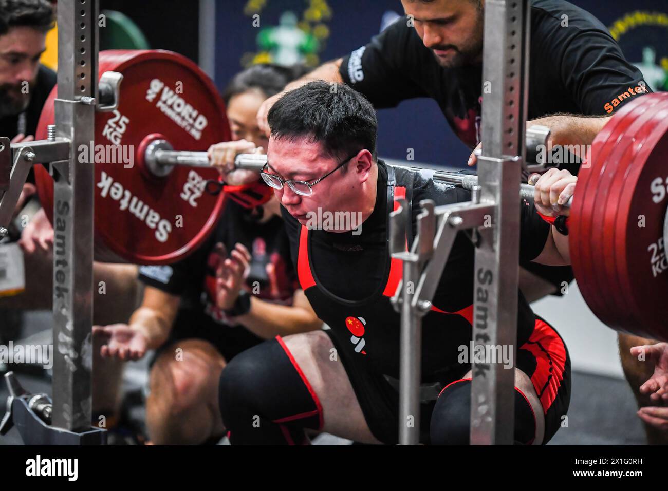 Melbourne, Australien. April 2024. Chinas TopPowerlifter Xi Tan ist