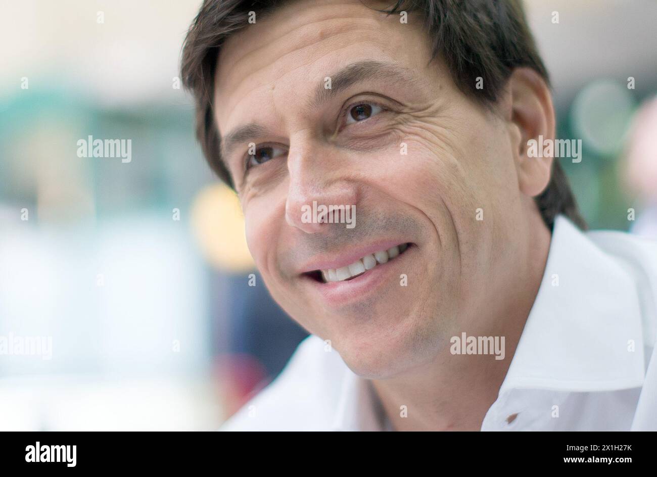 Interview mit Toto Wolff, Geschäftsführer des Mercedes Formel-1-Teams in Wien, Österreich, 17. Juni 2015. - 20150617 PD1894 - Rechteinfo: Rights Managed (RM) Stockfoto