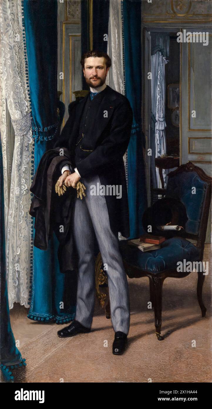 Baron Aimé de la Seillière (1835–1870), Porträtgemälde in Öl auf Leinwand von James Tissot, 1866 Stockfoto