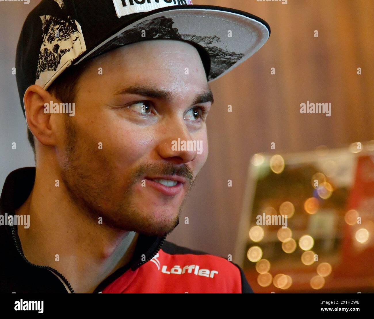 Dominik Baldauf aus Österreich während einer Pressekonferenz für das austianische Langlaufteam vor der FIS Nordische Ski-Weltmeisterschaft 2019. Seefeld, Österreich am 2019.02.19. - 20190219 PD3839 - Rechteinfo: Rechte verwaltet (RM) Stockfoto