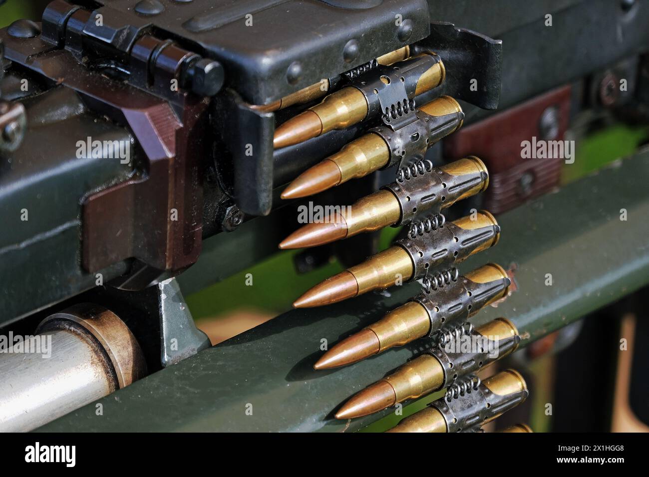 Infanterie-Kleinwaffenmunition des Zweiten Weltkriegs. Stockfoto