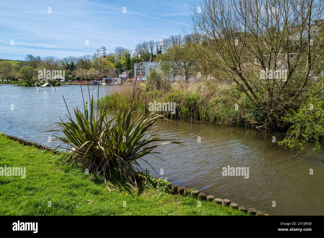 Der historische Trenance Boating Lake in Newquay in Cornwall in Großbritannien Stockfoto