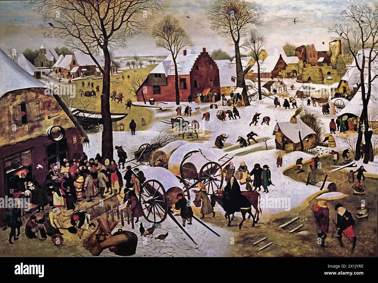 Volkszählung in Bethlehem, Pieter (II) Brueghel, 1600 - 161 9, Museum Mayer van den Bergh, Antwerpen, Belgien, Belgien. Stockfoto