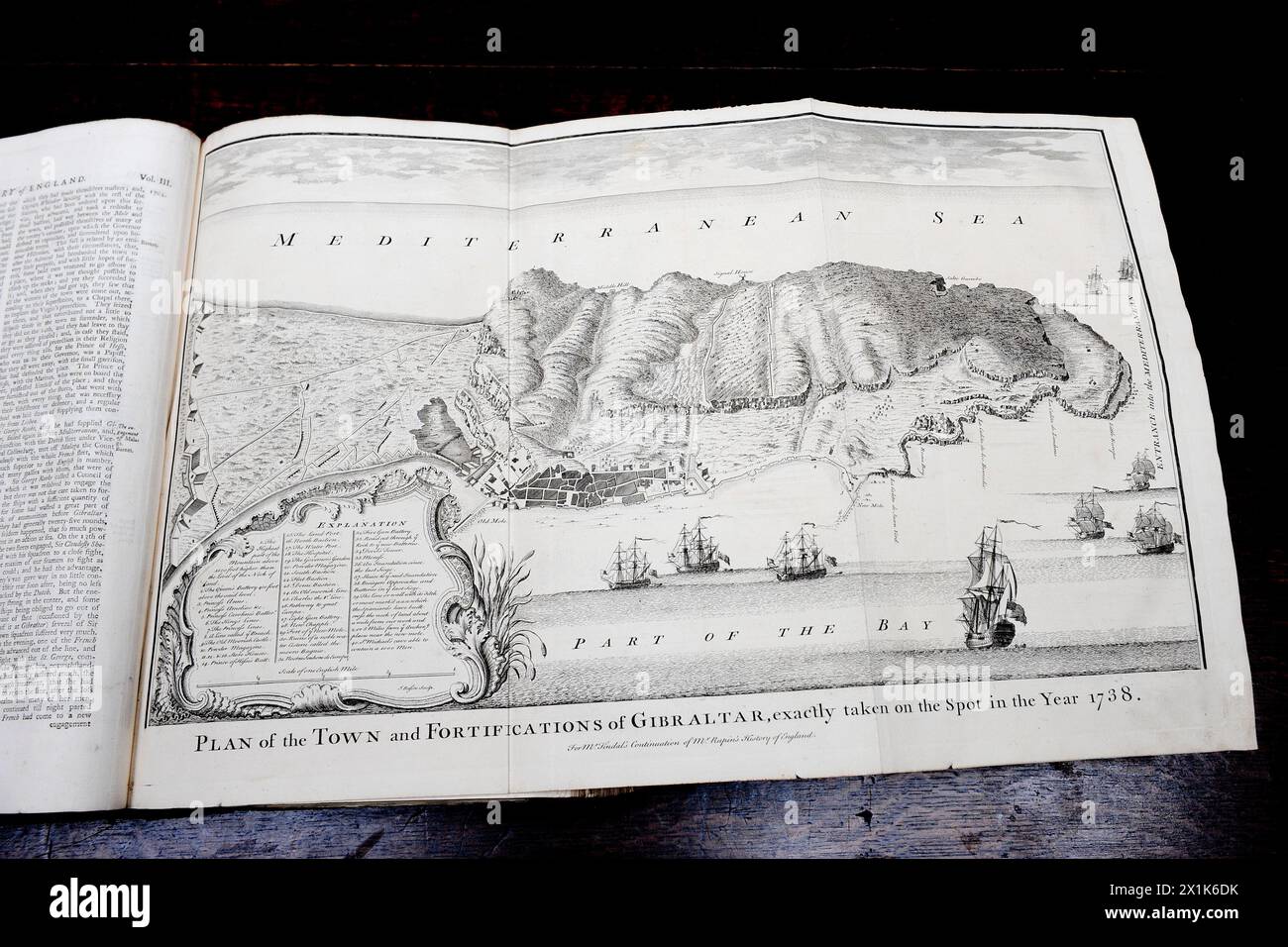 Alte Karten Gibraltar Stockfoto
