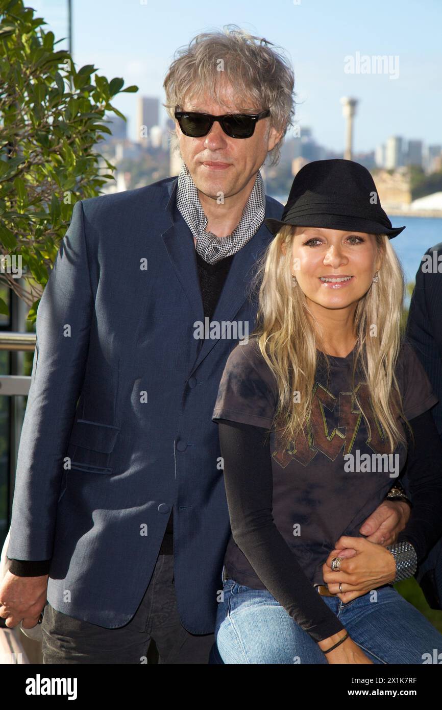 Sir Bob Geldof, Danielle Spencer und Jon Stevens waren in Sydney, um ein Benefizkonzert zur Katastrophenhilfe zu veranstalten. ANZ und Star City präsentierten den Stockfoto