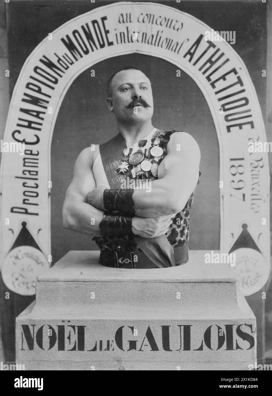 Jules Beau Foto von Noel le Gaulois Weltmeister Strongman - 1897 Stockfoto