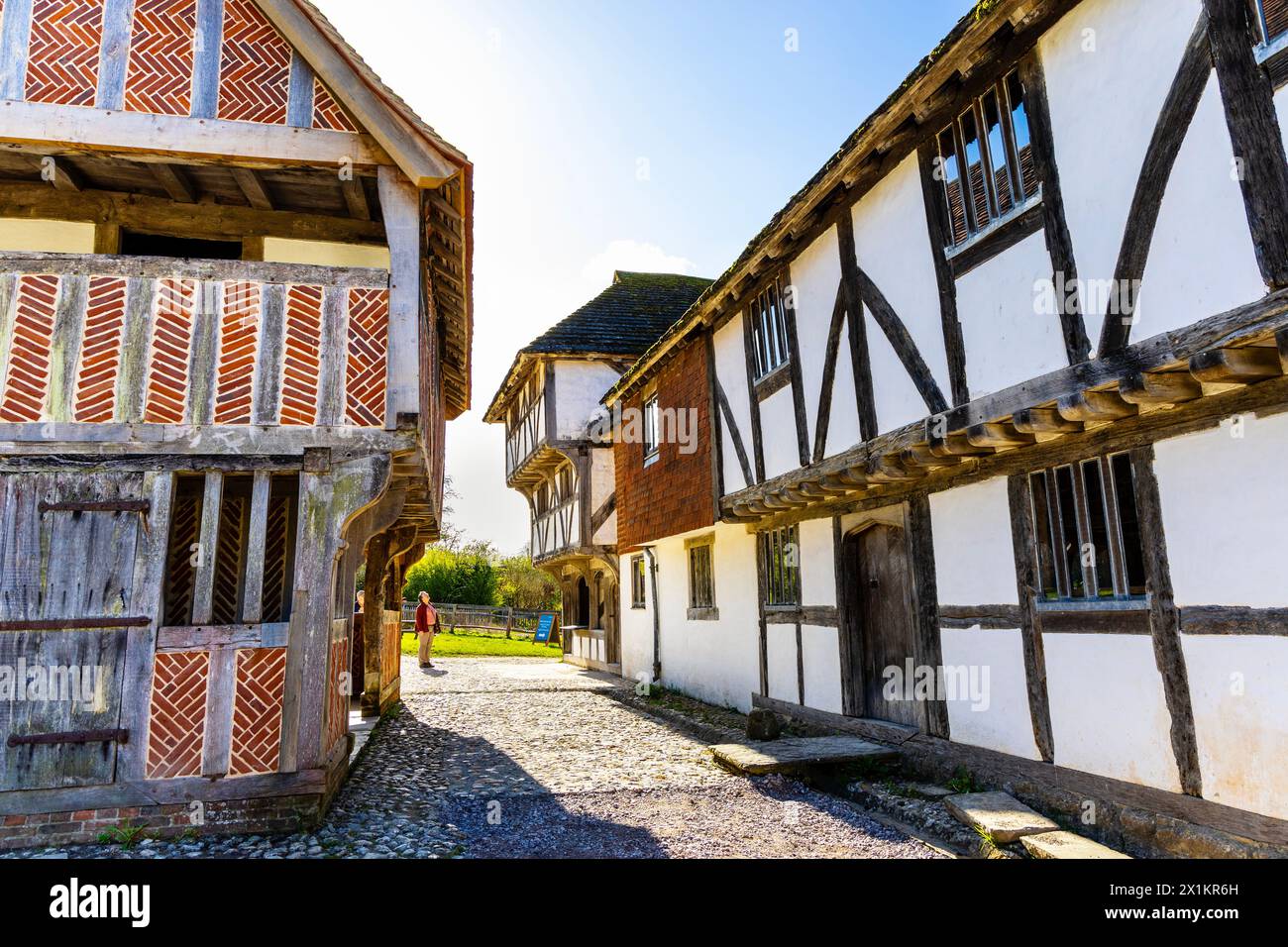 Titchfield Market Hall und Upper Hall von Crawley, Weald & Downland Living Museum, West Sussex, England Stockfoto