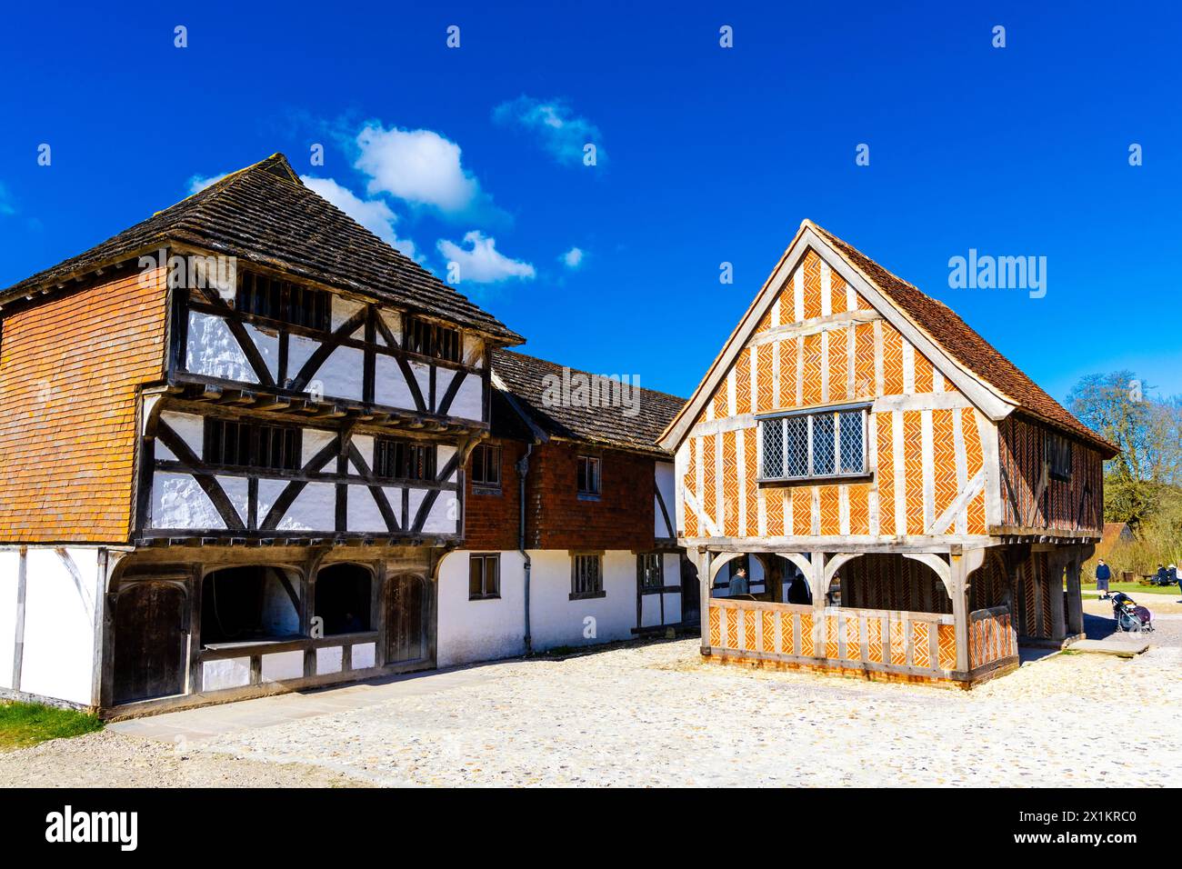 Titchfield Market Hall, Upper Hall von Crawley und Horsham Shop, Weald & Downland Living Museum, West Sussex, England Stockfoto