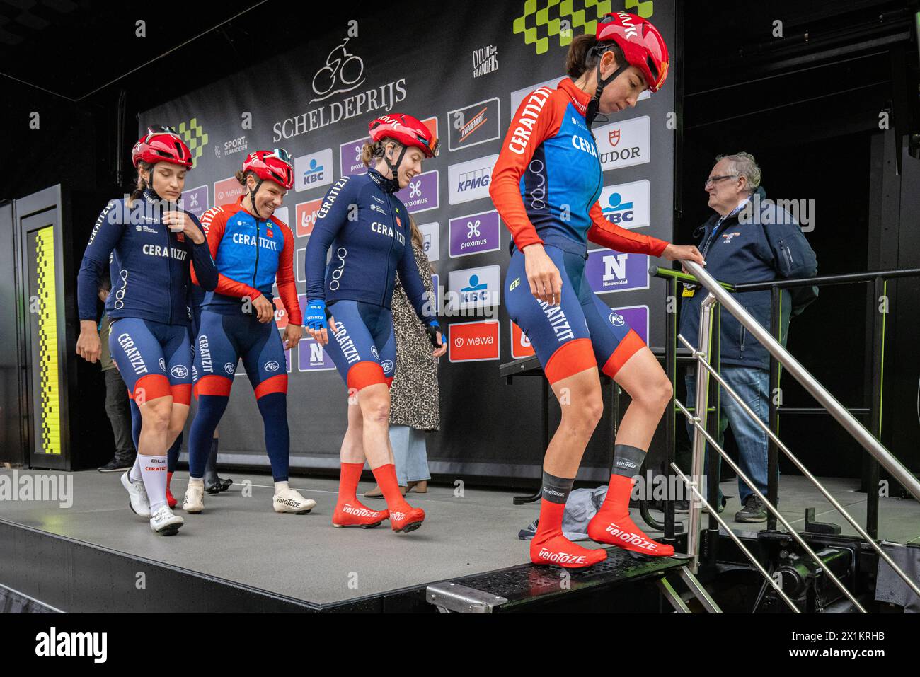 Scheldeprijs, Belgien. CERATIZIT - WNT Pro Cycling Team Terneuzen zu Schoten am 3. April 2024 Credit: Nick Phipps / PhippsImages Stockfoto