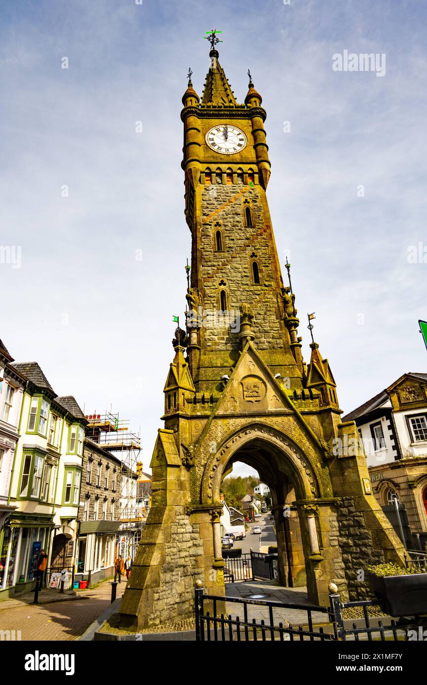 Machynlleth Uhrenturm Stockfoto