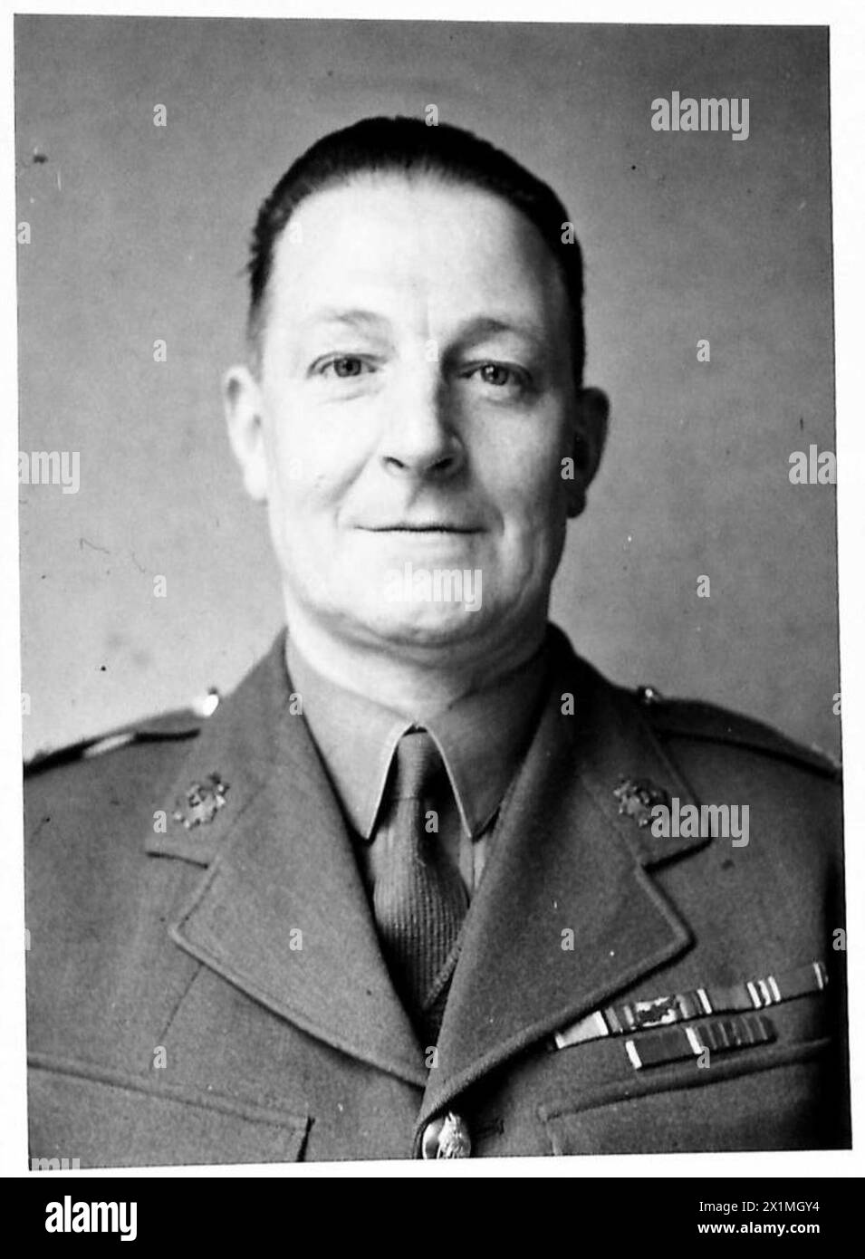 Porträt von Major Flood, britische Armee. Stockfoto