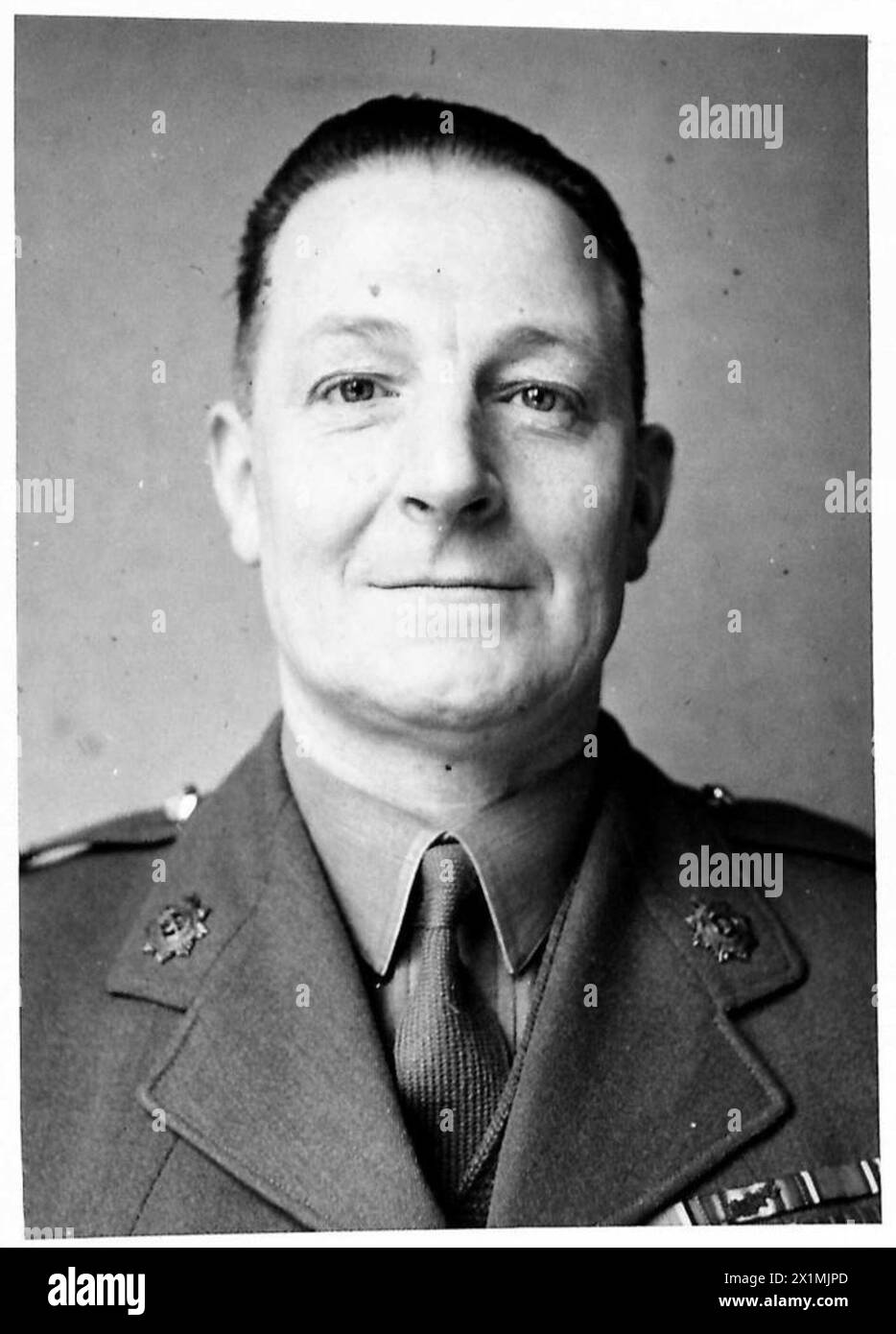 Porträt von Major Flood, britische Armee. Stockfoto