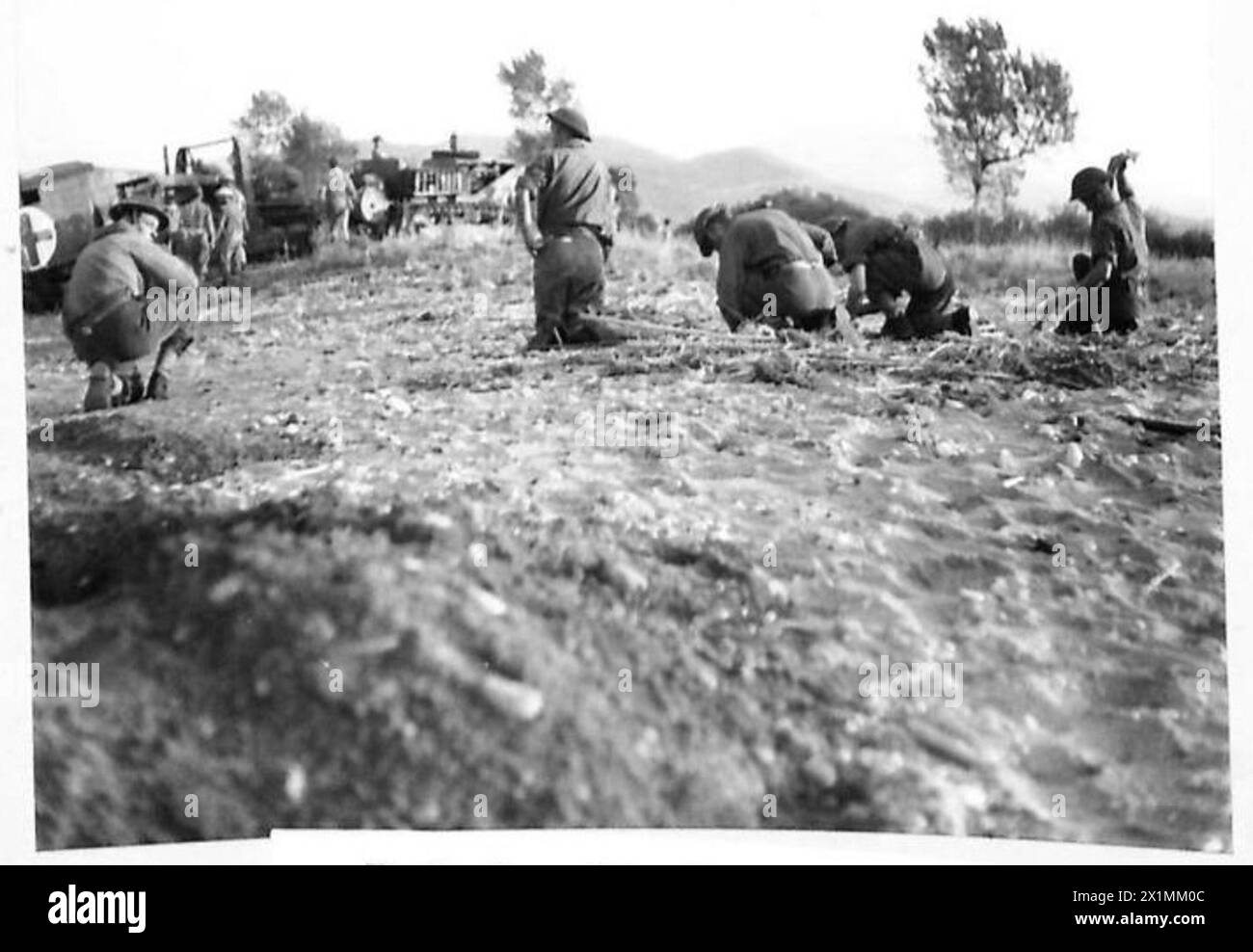 Während der Landung der Fünften Armee in Neapel, Italien, werden Minen am Strand in der Bucht von Salerno geräumt. Stockfoto