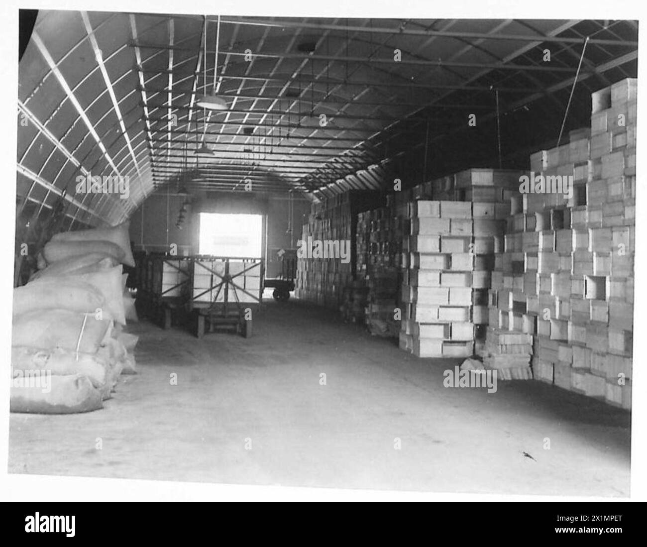 VERSORGUNGSRESERVE-DEPOT - Allgemeine Ansicht des Packschuppen, British Army Stockfoto