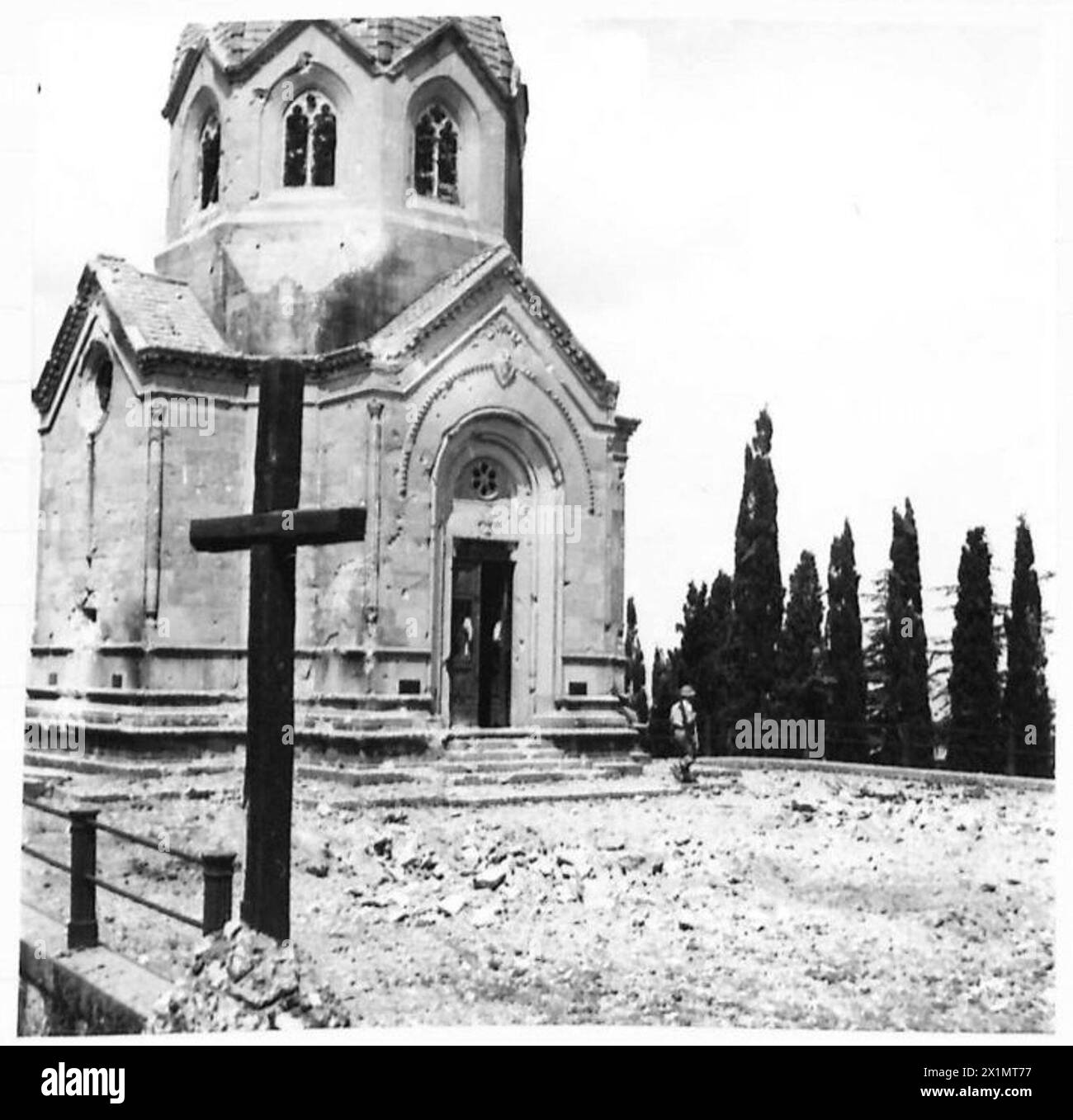 ITALIEN : ACHTE ARMEE : INCONTRO MONASTREY EROBERT - die Kapelle des Klosters, britische Armee Stockfoto