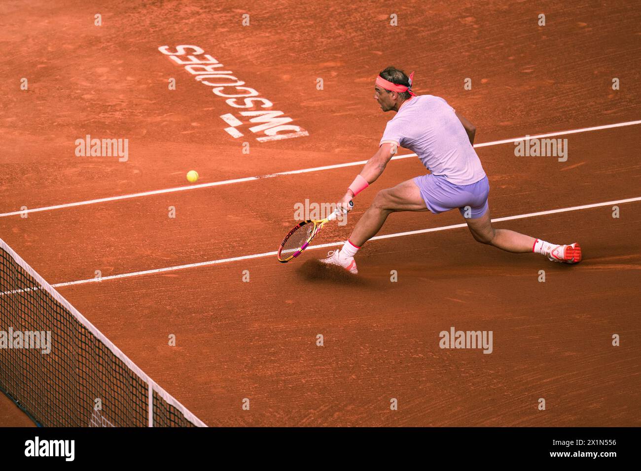 Barcelona, Spanien, 17. April 2024. Sabadell Open Banc – Conde de de Godo Trophy 71 – Alex de Minaur (aus) gegen Rafael Nadal (ESP). Quelle: JG/Alamy Live News Stockfoto