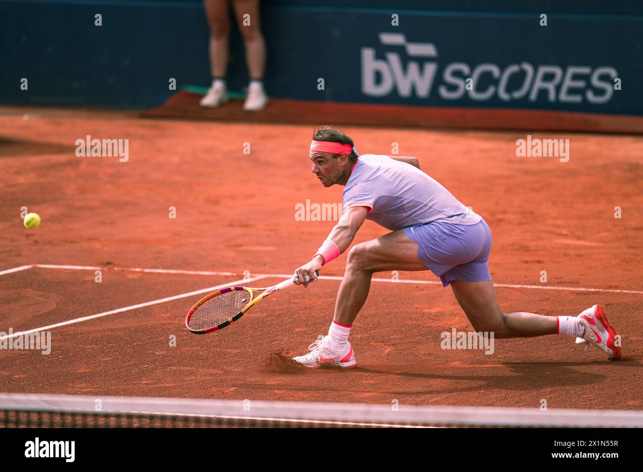 Barcelona, Spanien, 17. April 2024. Sabadell Open Banc – Conde de de Godo Trophy 71 – Alex de Minaur (aus) gegen Rafael Nadal (ESP). Quelle: JG/Alamy Live News Stockfoto