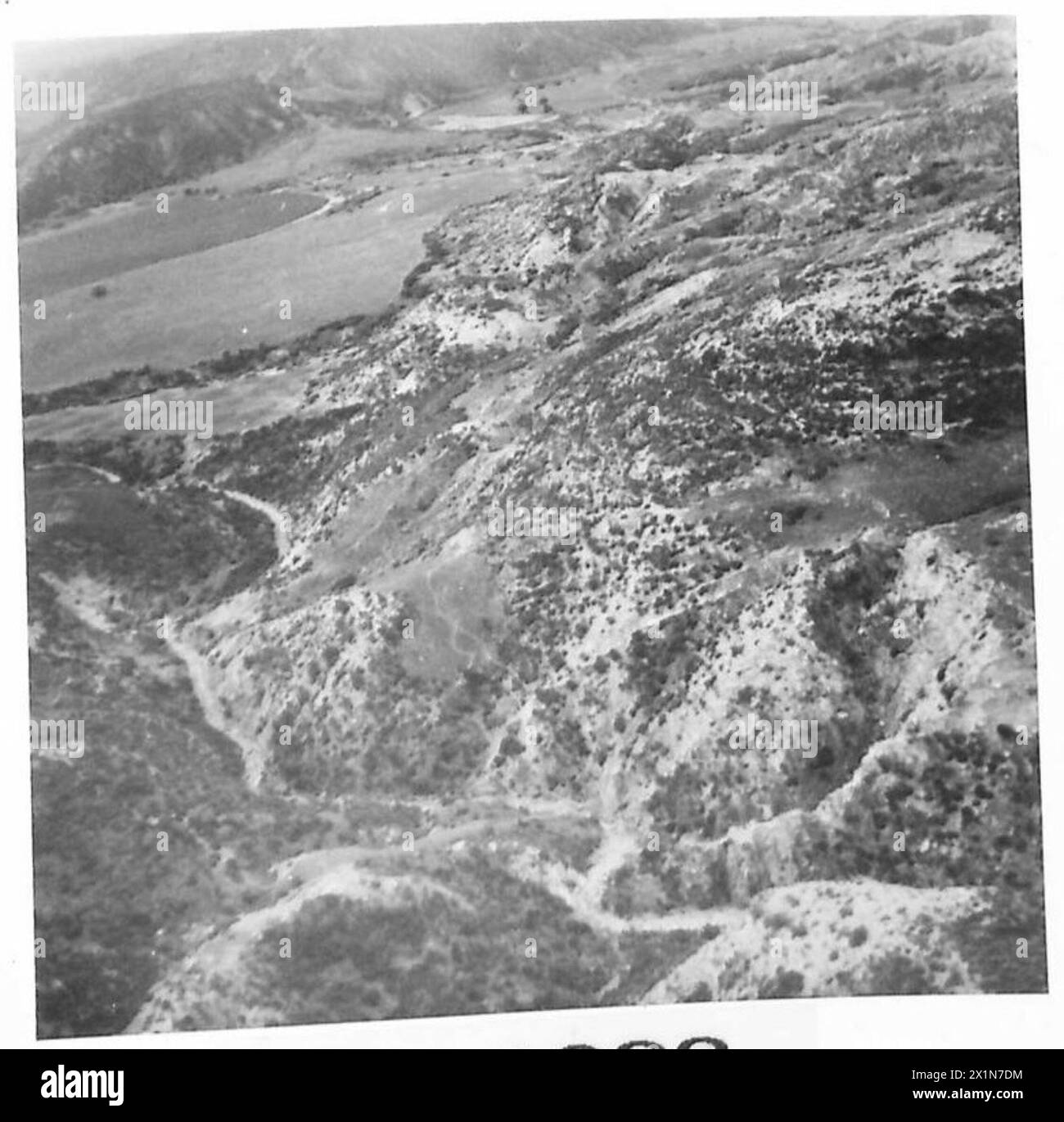 AERIAL O-PIP FÜR SCHÜTZEN IN NORDAFRIKA - Ein Luftbild, das zeigt, welche Art von Land in dieser Kampagne beobachtet werden muss, British Army Stockfoto