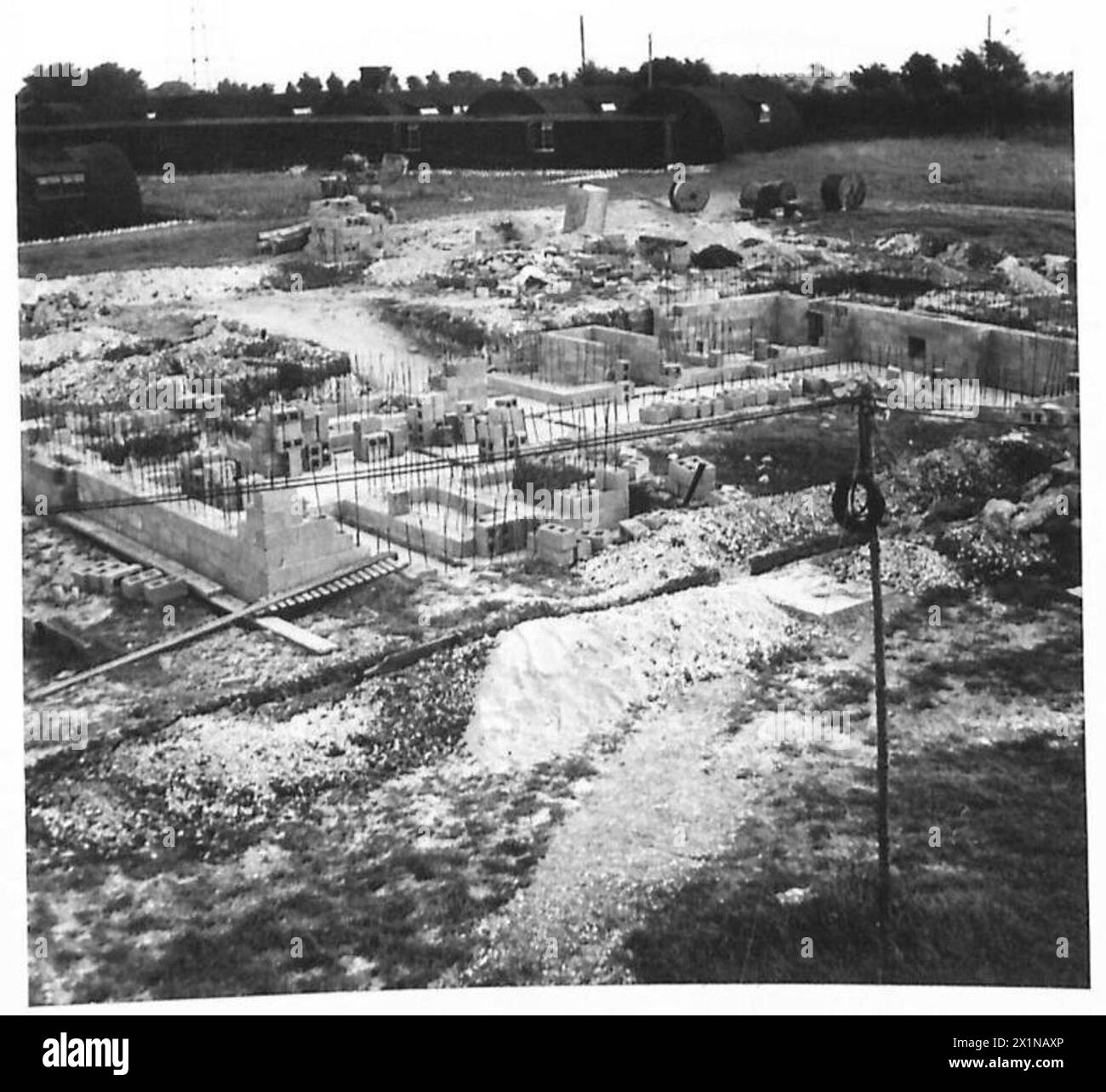 Ein Kommandoposten wird bei Portsmouth und der Isle of Wight als Teil von 5,25-Zoll-Bauarbeiten der British Army eingerichtet. Stockfoto