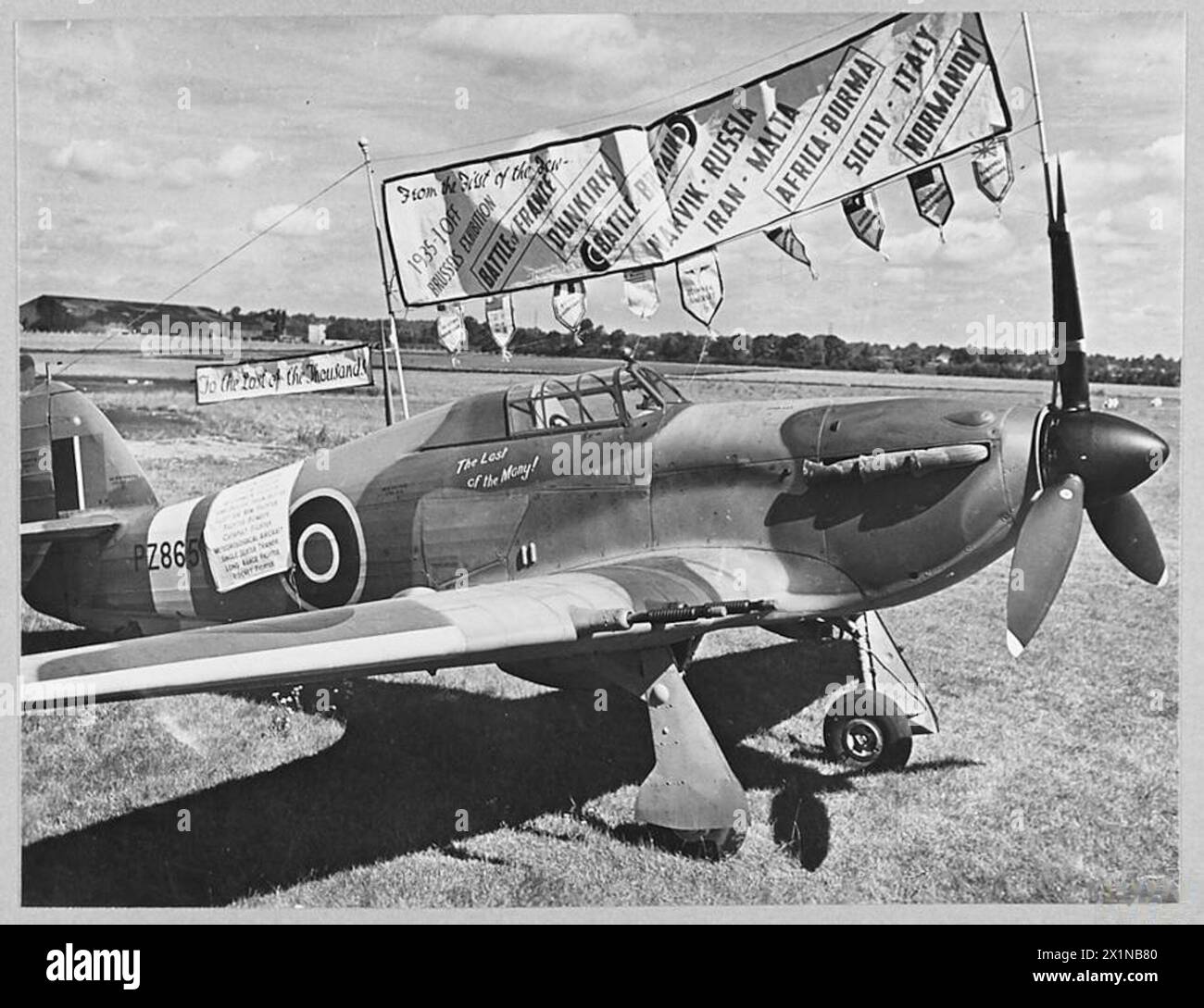 Der letzte Hawker Hurricane Mark IIC wurde von einem Rolls-Royce XX Motor angetrieben. Stockfoto