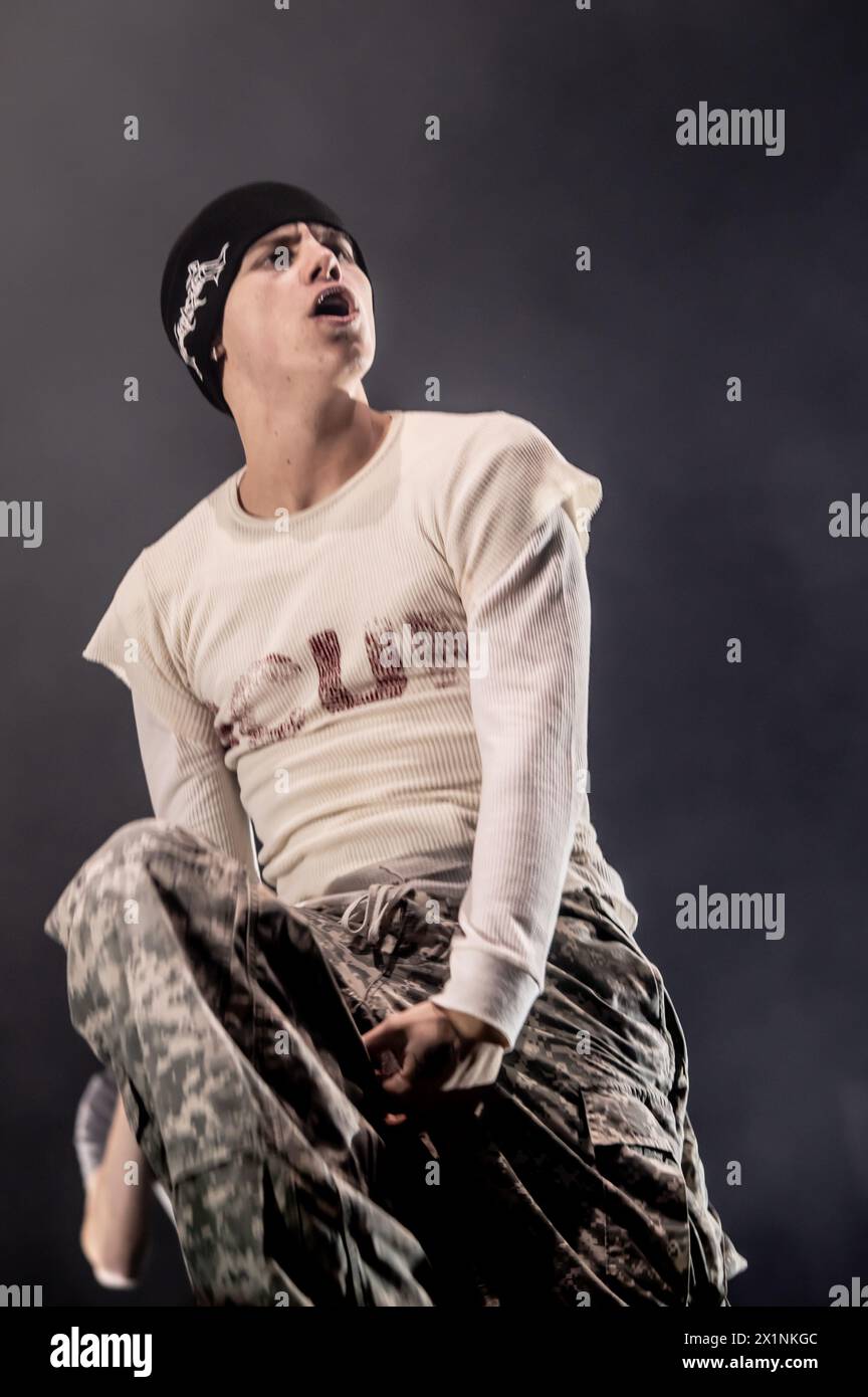 London, Vereinigtes Königreich. April 2024. Der Junge LAROI auf der Bühne im Alexandra Palace. Cristina Massei/Alamy Live News Stockfoto