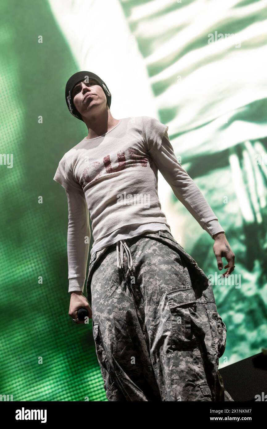 London, Vereinigtes Königreich. April 2024. Der Junge LAROI auf der Bühne im Alexandra Palace. Cristina Massei/Alamy Live News Stockfoto