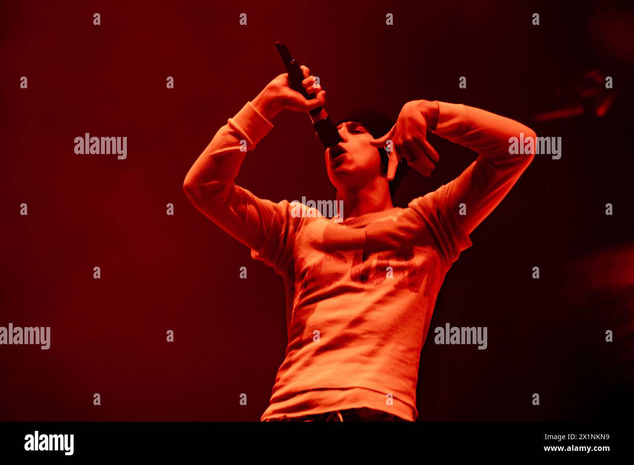 London, Vereinigtes Königreich. April 2024. Der Junge LAROI auf der Bühne im Alexandra Palace. Cristina Massei/Alamy Live News Stockfoto