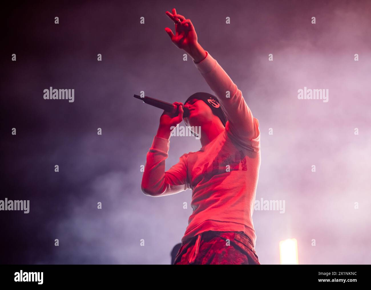 London, Vereinigtes Königreich. April 2024. Der Junge LAROI auf der Bühne im Alexandra Palace. Cristina Massei/Alamy Live News Stockfoto