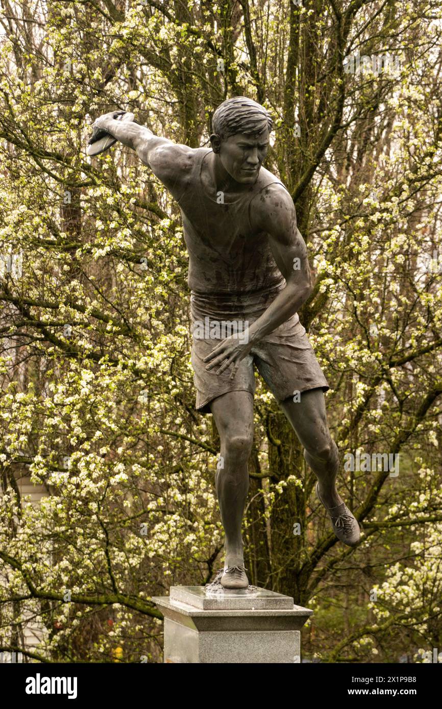 Jim Thorpe Monument in Jim Thorpe Pennsylvania Stockfoto