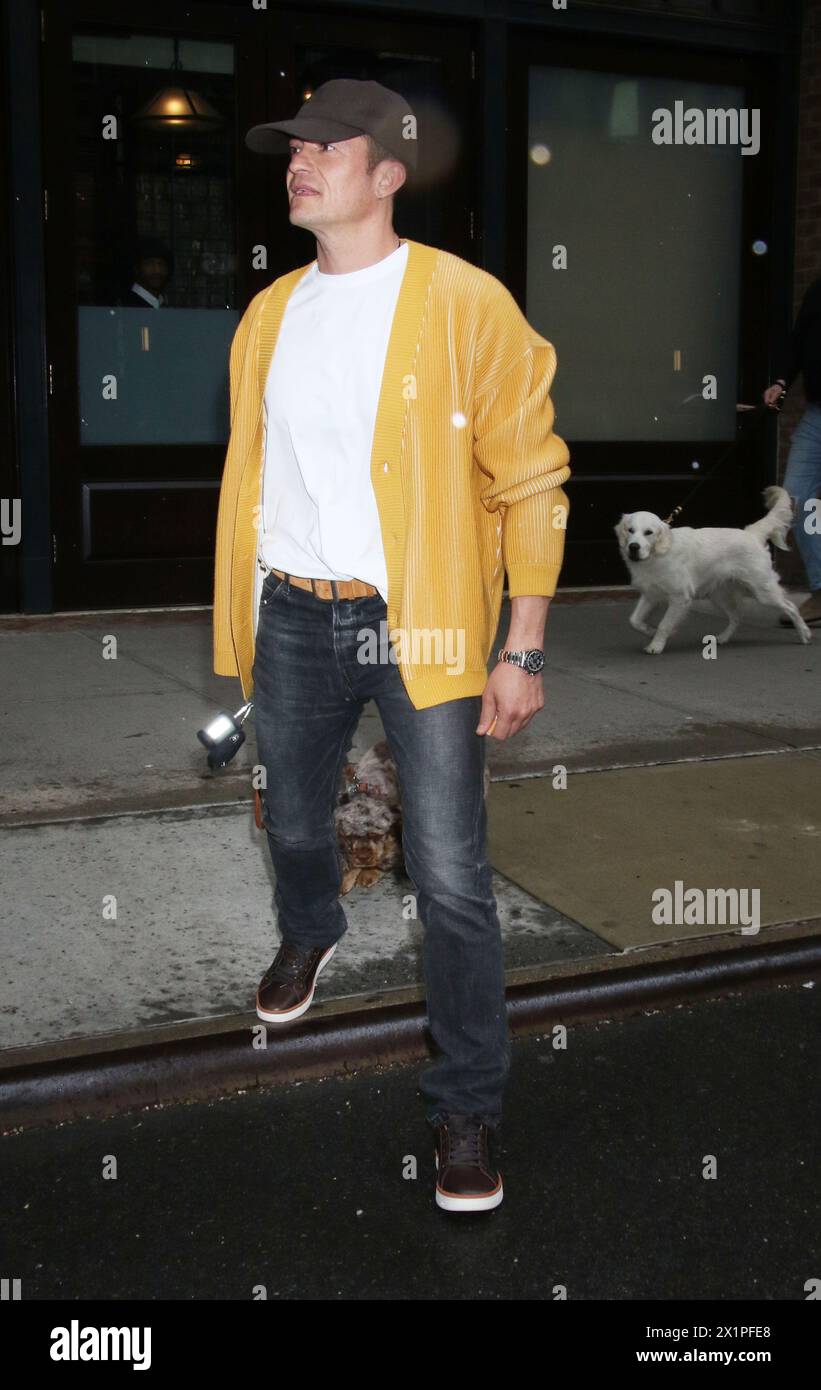 17. April 2024 Orlando Bloom über Tribeca in New York. 17. April 2024: RW/Mediapunch Stockfoto