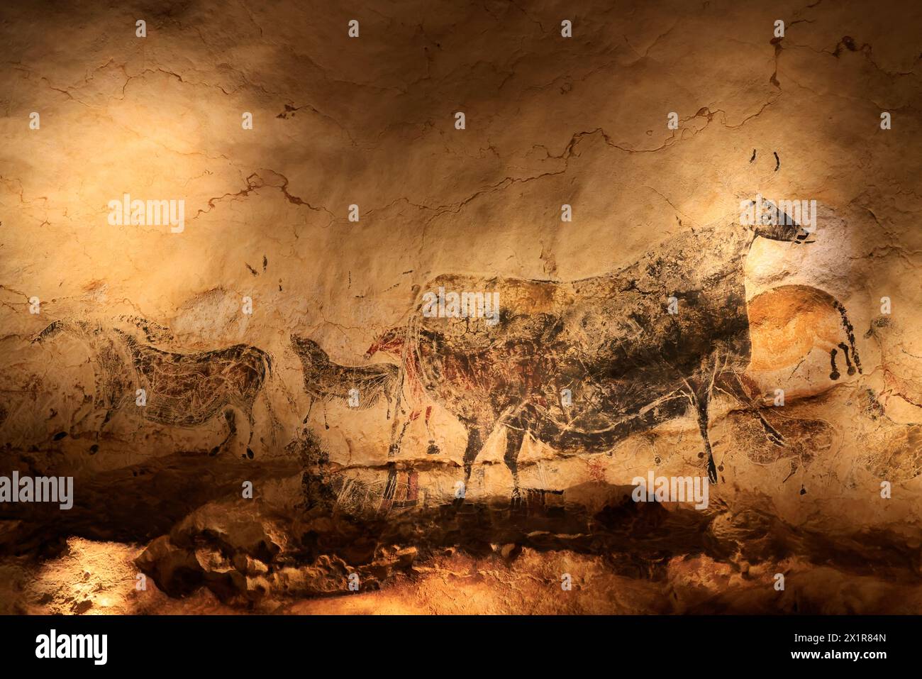 Lascaux IV, International Center for Cave Art (Centre international de l'Art pariétal), präsentiert unter anderem ein vollständiges Faksimile aller d Stockfoto