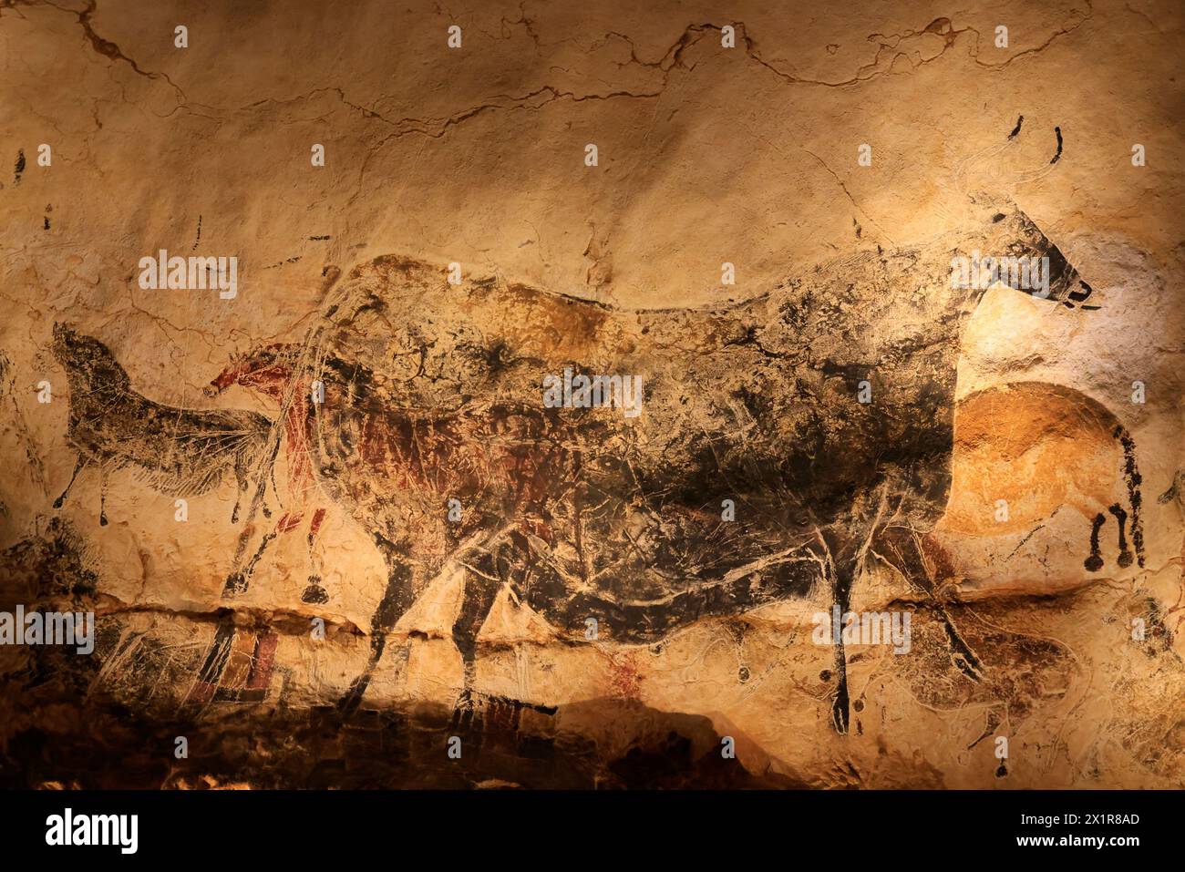 Lascaux IV, International Center for Cave Art (Centre international de l'Art pariétal), präsentiert unter anderem ein vollständiges Faksimile aller d Stockfoto