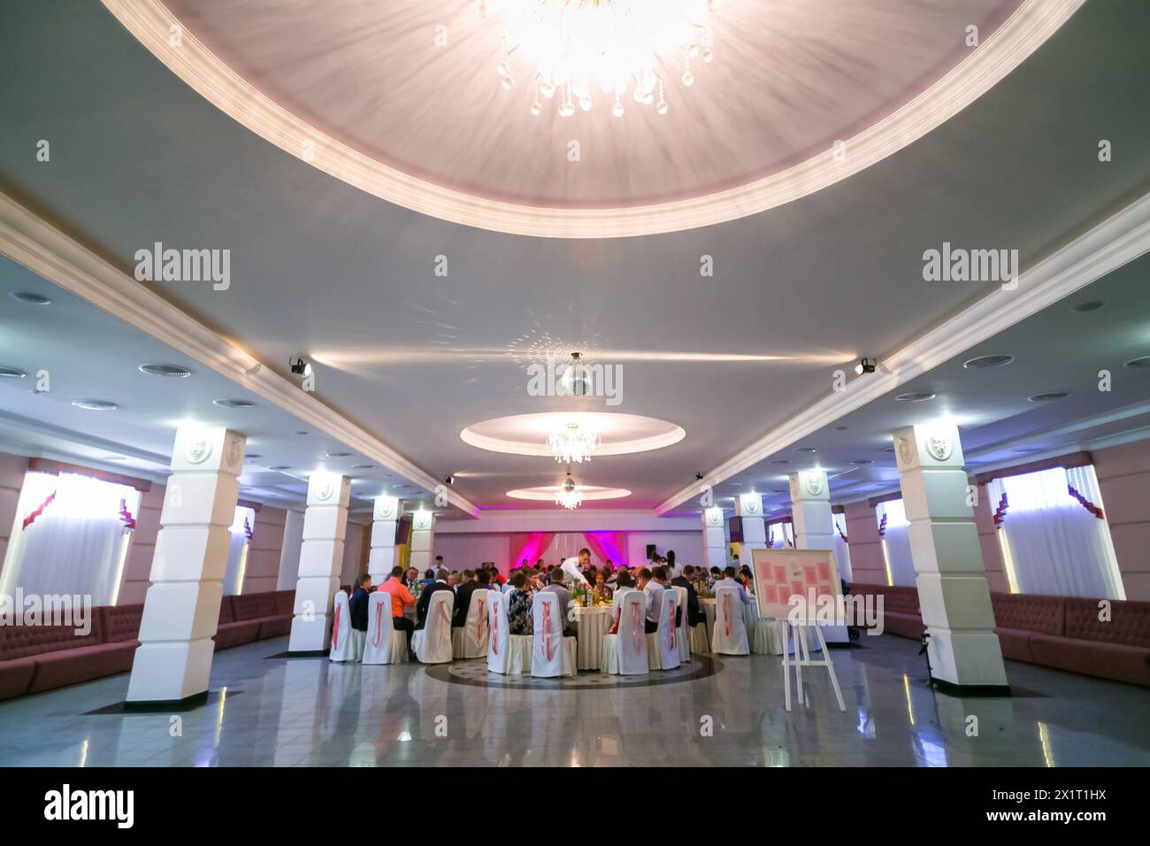 Bankettsaal, Saal für Hochzeit, Stockfoto