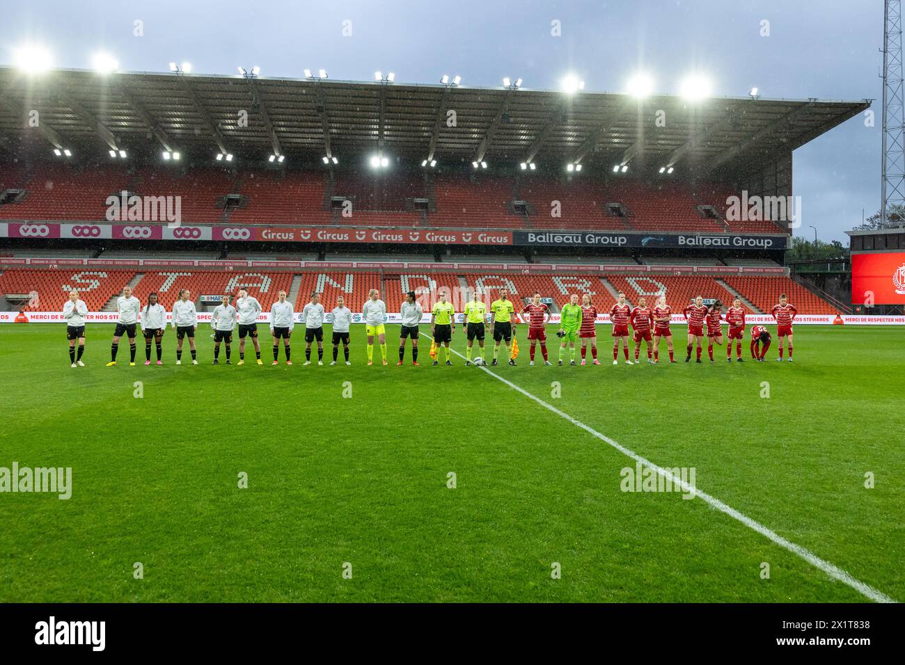 Lüttich, Belgien. April 2024. Das Bild wurde während eines Frauenfußballspiels zwischen Standard Femina de Lüttich und RSC Anderlecht Women am 4. Spieltag in den Play-offs der Saison 2023 - 2024 in der belgischen Lotto Womens Super League am Mittwoch, 16. April 2024 in Lüttich, BELGIEN, gezeigt. Quelle: Sportpix/Alamy Live News Stockfoto