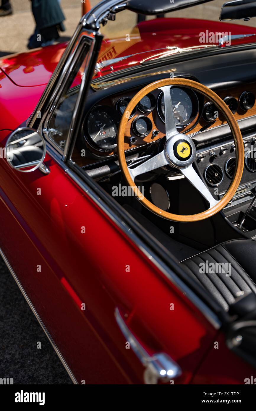 Klassischer ferrari-Innenraum Stockfoto